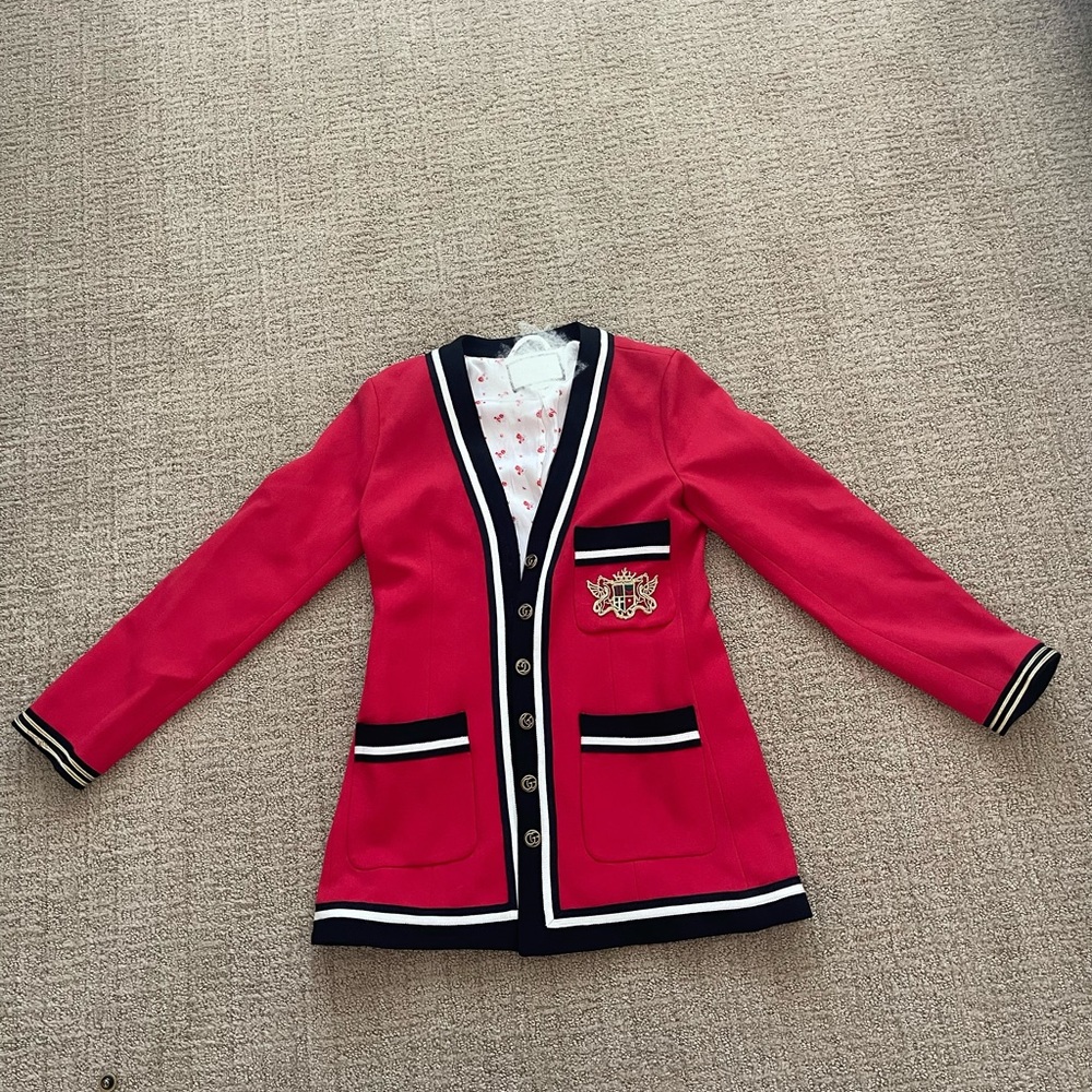 Wool Sable Jacket with Web-Trim & Embroidery size US4